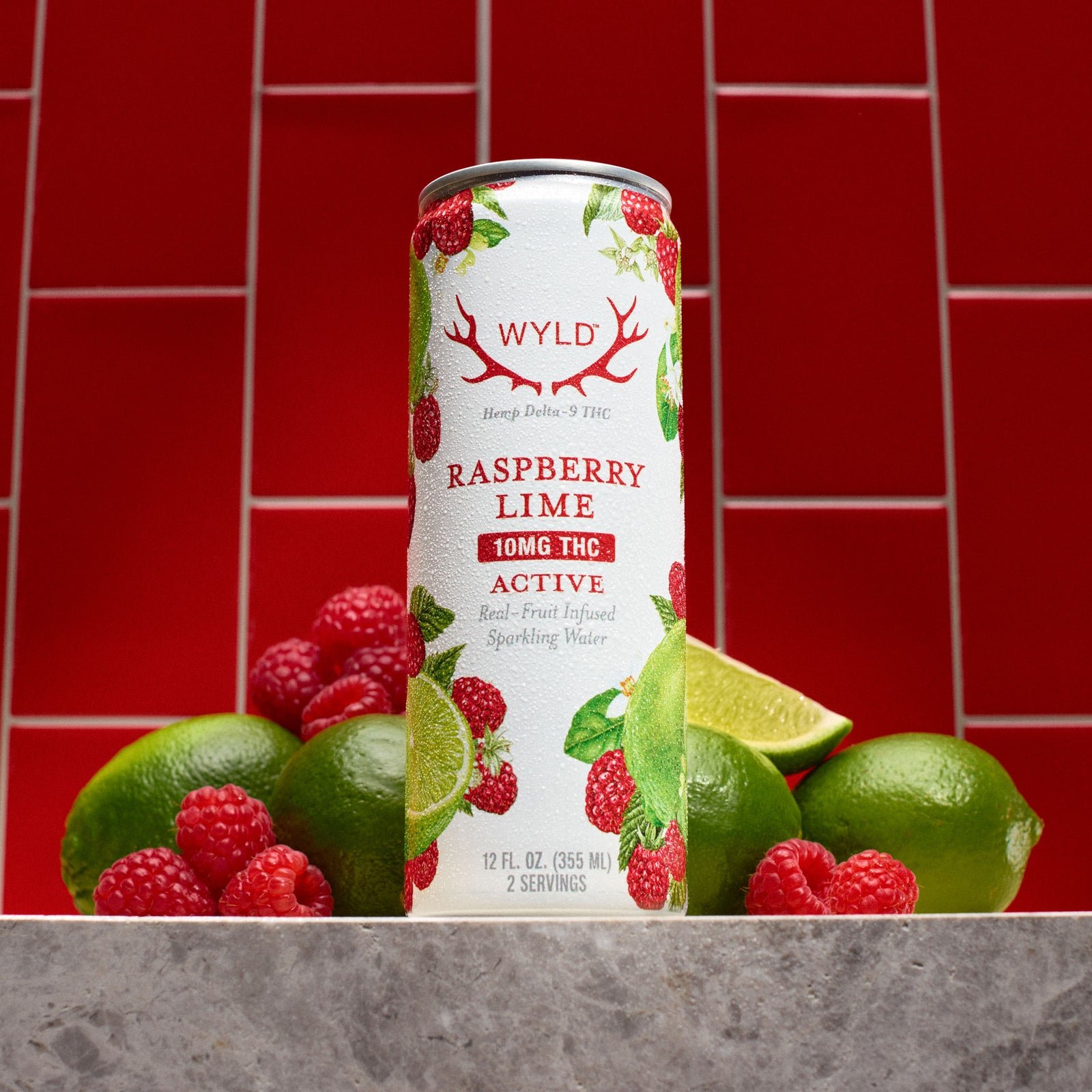Raspberry Lime THC Sparkling Water | Active